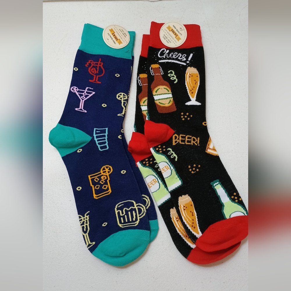 Men's Cheers! Beer and Cocktail Socks - Multicolor
